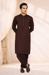 CHOCOLATE-BROWN 100% COTTON KAMEEZ SHALWAR