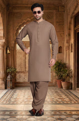 BROWN BLENDED KAMEEZ SHALWAR