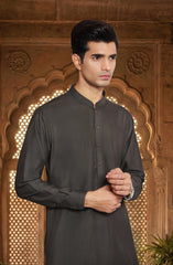 DARK-GREY BLENDED KAMEEZ SHALWAR