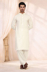 OFF-WHITE BLENDED KAMEEZ SHALWAR
