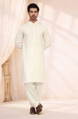 OFF-WHITE BLENDED KAMEEZ SHALWAR