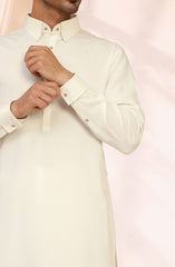 OFF-WHITE BLENDED KAMEEZ SHALWAR