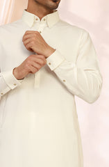 OFF-WHITE BLENDED KAMEEZ SHALWAR