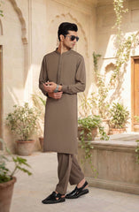 SOLDIER-GREEN BLENDED KAMEEZ SHALWAR
