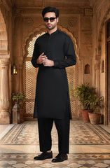 BLACK 100% COTTON KAMEEZ SHALWAR