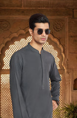 GREY BLENDED EMBROIDERED KURTA