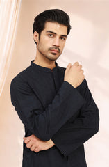 NAVY 100% COTTON EMBROIDERED KURTA