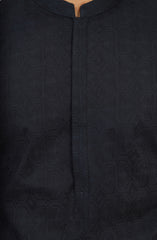 NAVY 100% COTTON EMBROIDERED KURTA