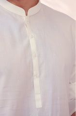 OFF WHITE 100%COTTON PRINTED KURTA