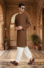 BROWN BLENDED EMBROIDERED KURTA