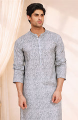 LIGHT-INDIGO 100%COTTON PRINTED KURTA