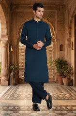 NAVY 100% COTTON KAMEEZ SHALWAR