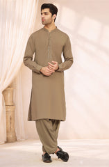 PASTEL-SAND EMBROIDERED BLENDED KAMEEZ SHALWAR