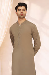 PASTEL-SAND EMBROIDERED BLENDED KAMEEZ SHALWAR