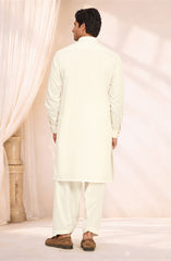 OFF-WHITE BLENDED KAMEEZ SHALWAR