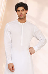 WHITE 100% COTTON EMBROIDERED KAMEEZ SHALWAR