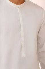 WHITE 100% COTTON EMBROIDERED KAMEEZ SHALWAR