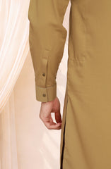 MUSTARD BLENDED EMBROIDERED KAMEEZ SHALWAR