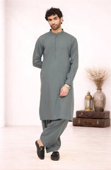 STONE-BLUE BLENDED KAMEEZ SHALWAR