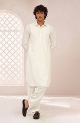 OFF-WHITE BLENDED KAMEEZ SHALWAR
