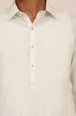 OFF-WHITE BLENDED KAMEEZ SHALWAR