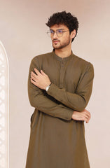 DARK-OLIVE BLENDED KAMEEZ SHALWAR