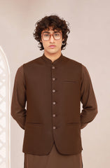 CHOCOLATE-BROWN SUITING WAISTCOAT