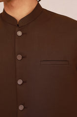 CHOCOLATE-BROWN SUITING WAISTCOAT