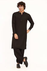 BLACK BLENDED EMBROIDERED KAMEEZ SHALWAR