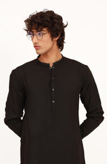 BLACK BLENDED EMBROIDERED KAMEEZ SHALWAR
