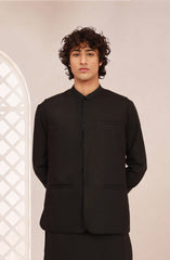 BLACK SUITING WAISTCOAT