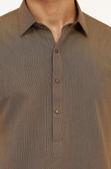 KHAKI-BROWN BLENDED KAMEEZ SHALWAR