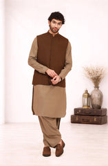 FOREST-BROWN SUITING WAISTCOAT
