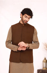 FOREST-BROWN SUITING WAISTCOAT