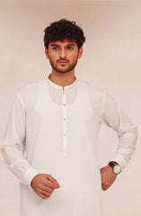 OFF-WHITE BLENDED EMBROIDERED KAMEEZ SHALWAR