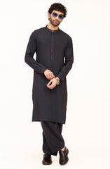 NAVY BLENDED EMBROIDERED KAMEEZ SHALWAR
