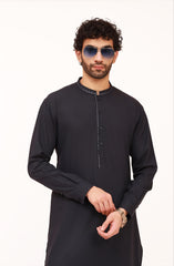 NAVY BLENDED EMBROIDERED KAMEEZ SHALWAR