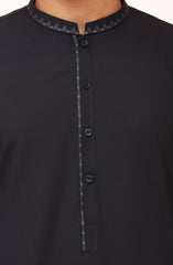 NAVY BLENDED EMBROIDERED KAMEEZ SHALWAR