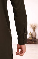 BROWN BLENDED KAMEEZ SHALWAR