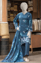 EMBROIDERED PRINTED LAWN STITCHED 3 PIECE
