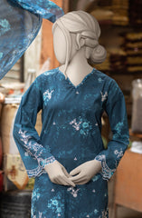 EMBROIDERED PRINTED LAWN STITCHED 3 PIECE