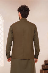 OLIVE-GREEN SUITING WAISTCOAT