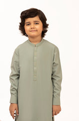 SAGE-GREEN BLENDED EMBROIDERED KAMEEZ SHALWAR