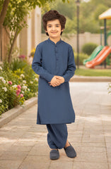 INK-BLUE BLENDED KAMEEZ SHALWAR