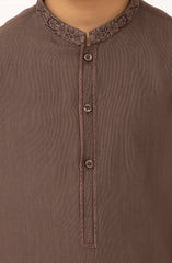 PINKISH-GREY EMBROIDERED BLENDED KAMEEZ SHALWAR