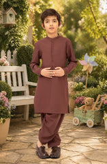 MAROON EMBROIDERED BLENDED KAMEEZ SHALWAR
