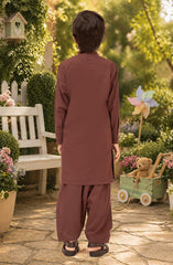 MAROON EMBROIDERED BLENDED KAMEEZ SHALWAR