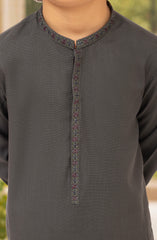 CHARCOAL 100% COTTON EMBROIDERED KURTA