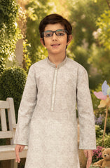 PASTEL-GREY 100% COTTON EMBROIDERED KURTA