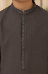 DARK-GREY BLENDED EMBROIDERED KURTA